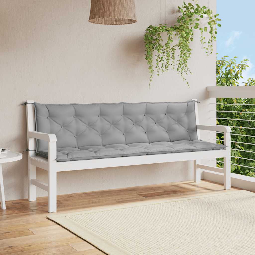 Tuinbankkussen 200x(50+50)x7 cm oxford stof grijs