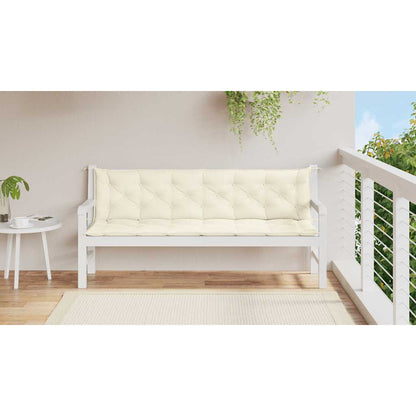 Tuinbankkussen 200x(50+50)x7 cm oxford stof crèmewit