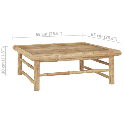 3-Delige Loungeset Met Donkergrijze Kussens Bamboe Donkergrijs Middenbank + voetensteun + tafel