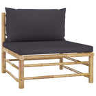 Tuinmiddenbank bamboe 65x70x60 cm donkergrijs