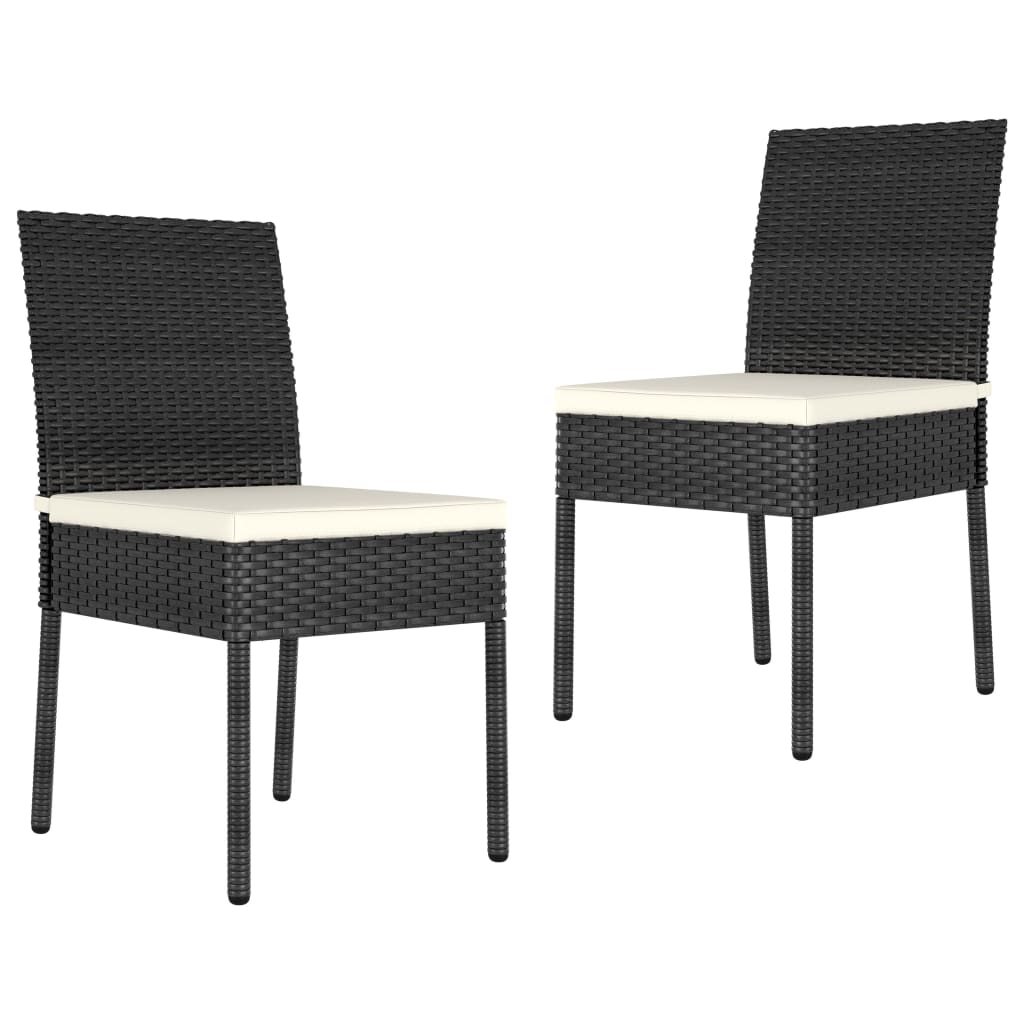 Tuinstoelen Poly Rattan Zwart 2