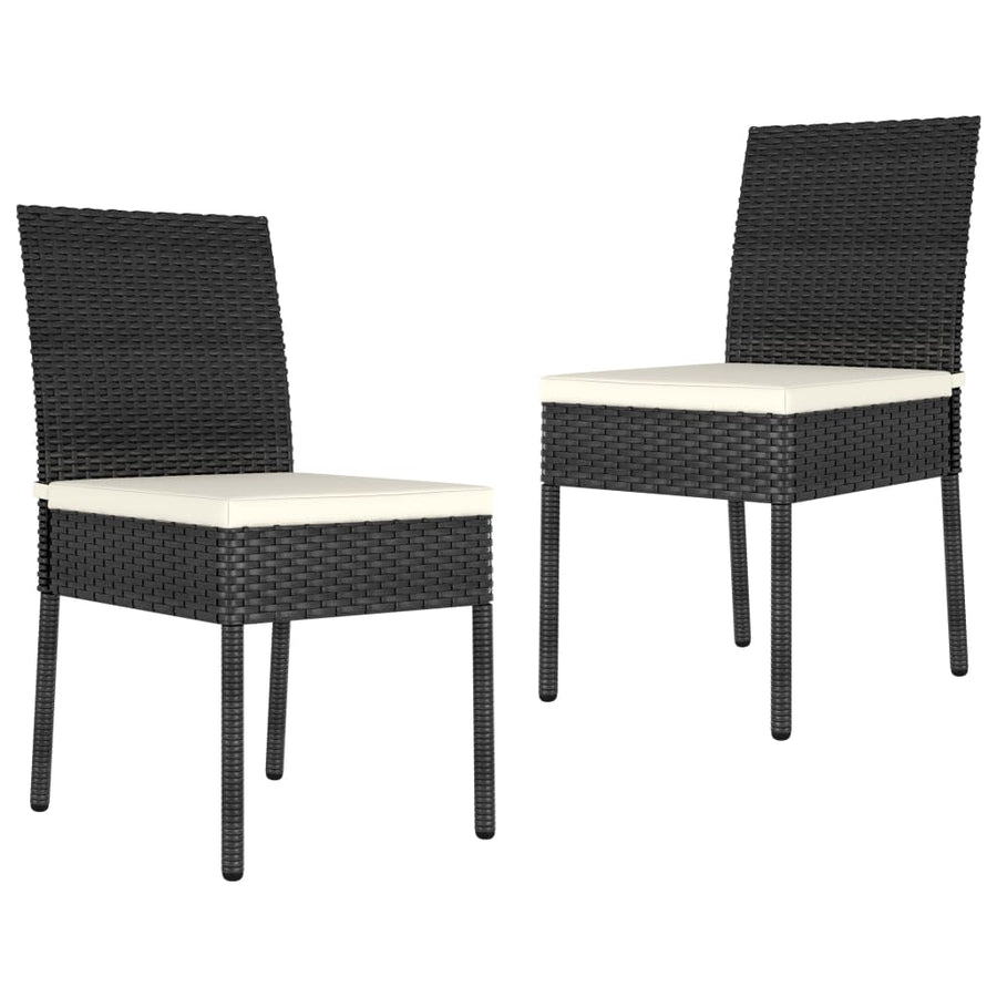 Tuinstoelen Poly Rattan Zwart 2