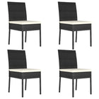 Tuinstoelen 4 st poly rattan zwart 57x44x88 cm