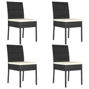 Tuinstoelen 4 st poly rattan zwart 57x44x88 cm