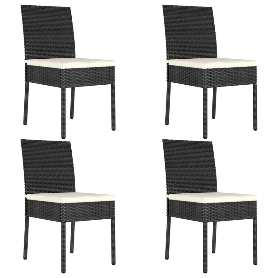 Tuinstoelen Poly Rattan Zwart 4