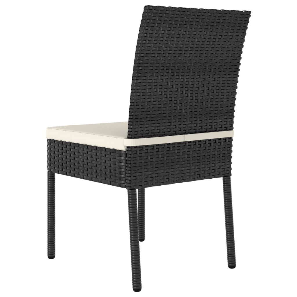 Tuinstoelen Poly Rattan Zwart 4
