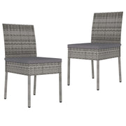 Tuinstoelen 2 stuks poly rattan grijs