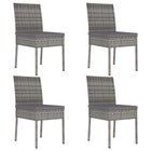 Tuinstoelen 4 stuks poly rattan grijs