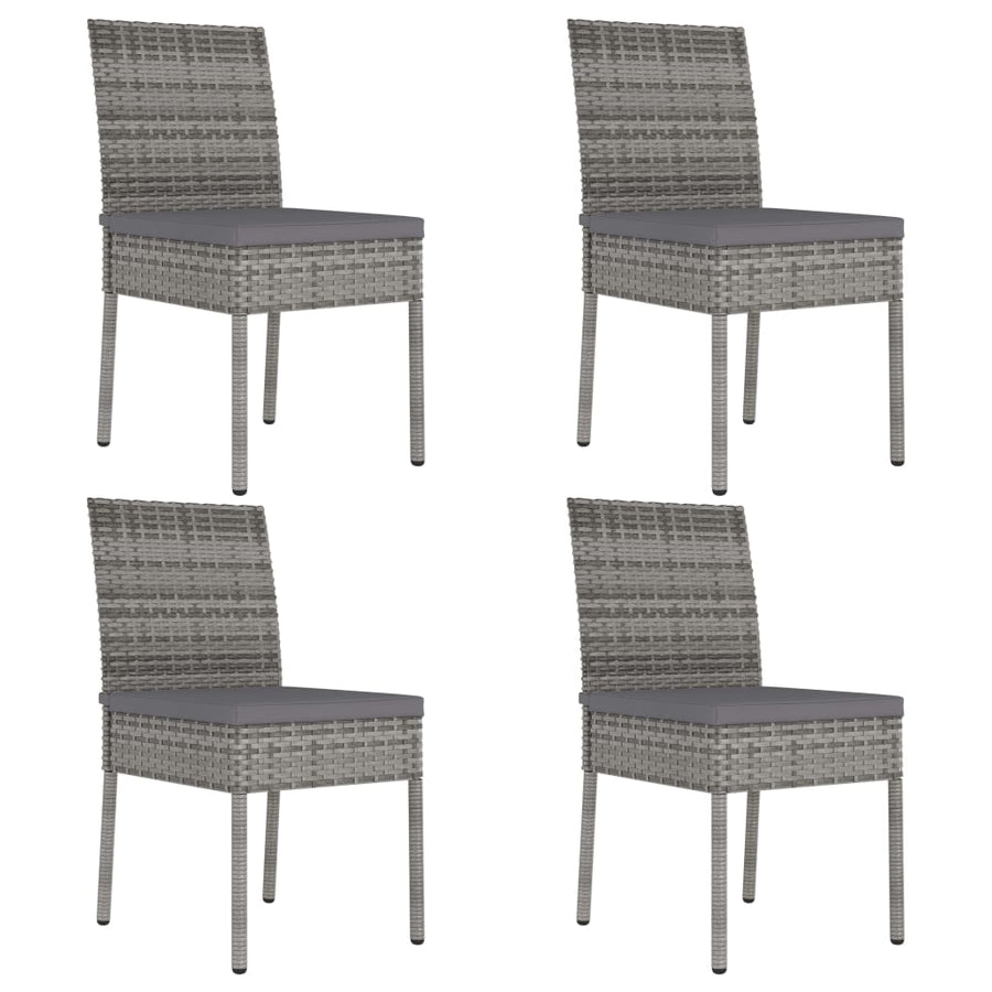 Tuinstoelen Poly Rattan Grijs 4