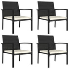 Garden chairs 4 pcs poly rattan black