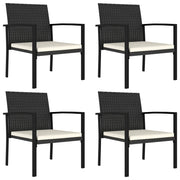 Tuinstoelen 4 st poly rattan zwart 53x58.5x83 cm