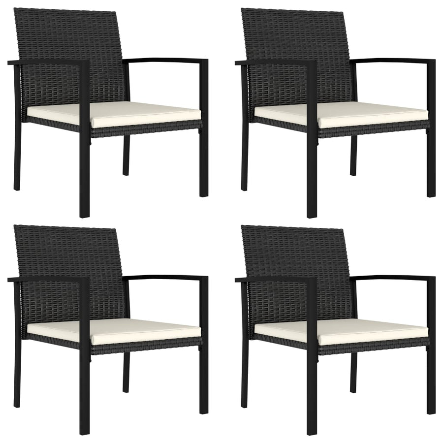 Tuinstoelen Poly Rattan 4 Zwart