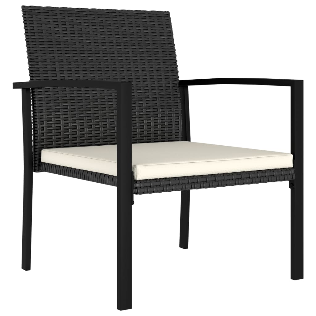 Tuinstoelen Poly Rattan 4 Zwart