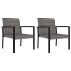 Tuinstoelen 2 stuks poly rattan grijs