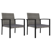 Tuinstoelen 2 stuks poly rattan grijs