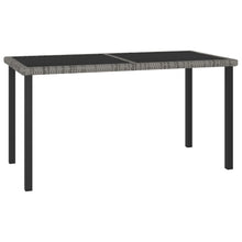 Tuintafel 140X70X73 Cm Poly Rattan Grijs