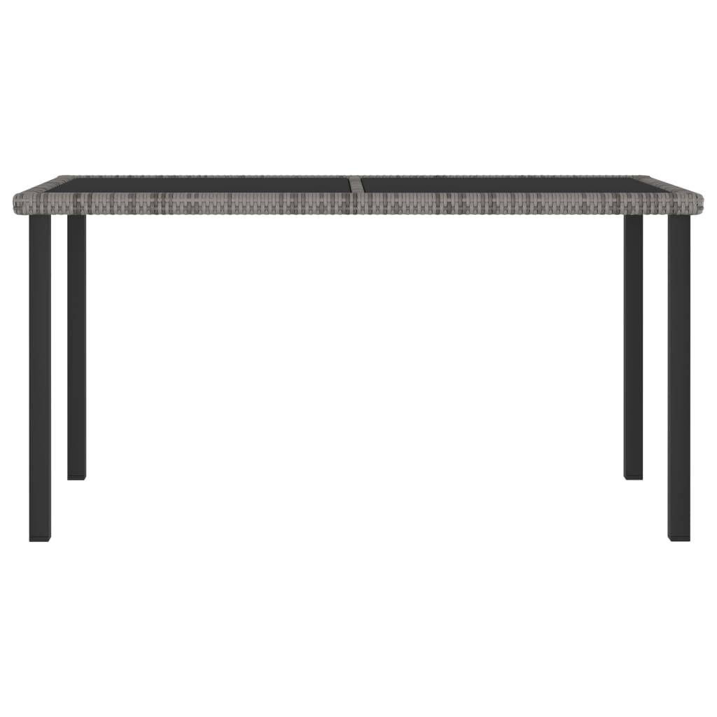 Tuintafel 140X70X73 Cm Poly Rattan Grijs