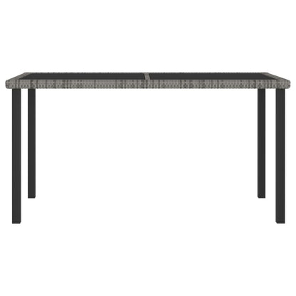 Tuintafel 140X70X73 Cm Poly Rattan Grijs