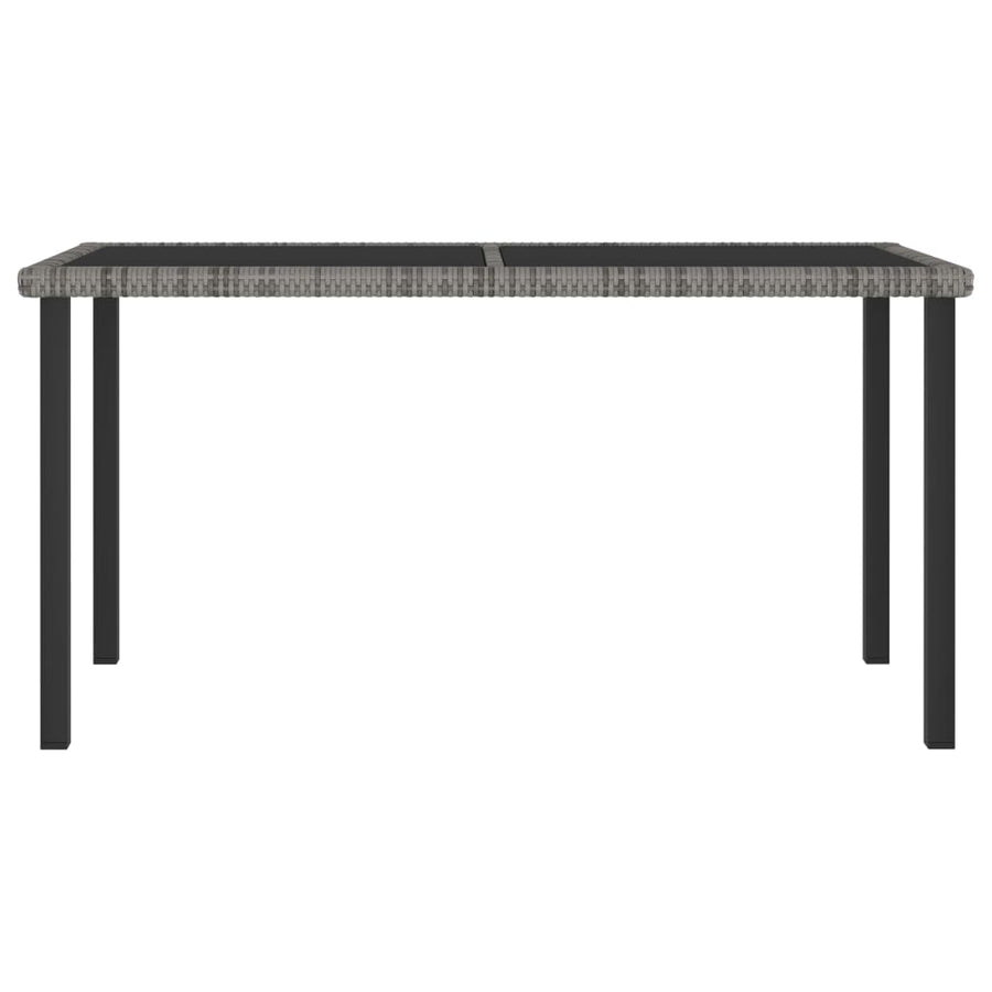 Tuintafel 140X70X73 Cm Poly Rattan Grijs