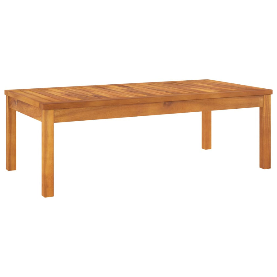 4-Delige Loungeset Met Kussens Massief Acaciahout Crème hoek + midden + Bank + Tafel