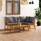 Loungeset 4-delig massief acaciahout