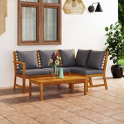 Loungeset 4-delig massief acaciahout