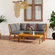 Loungeset 4-delig massief acaciahout