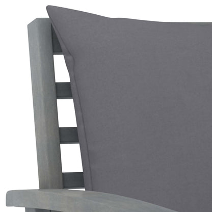 5-Delige Loungeset Met Kussens Massief Acaciahout Grijs 4x Fauteuil + Tafel