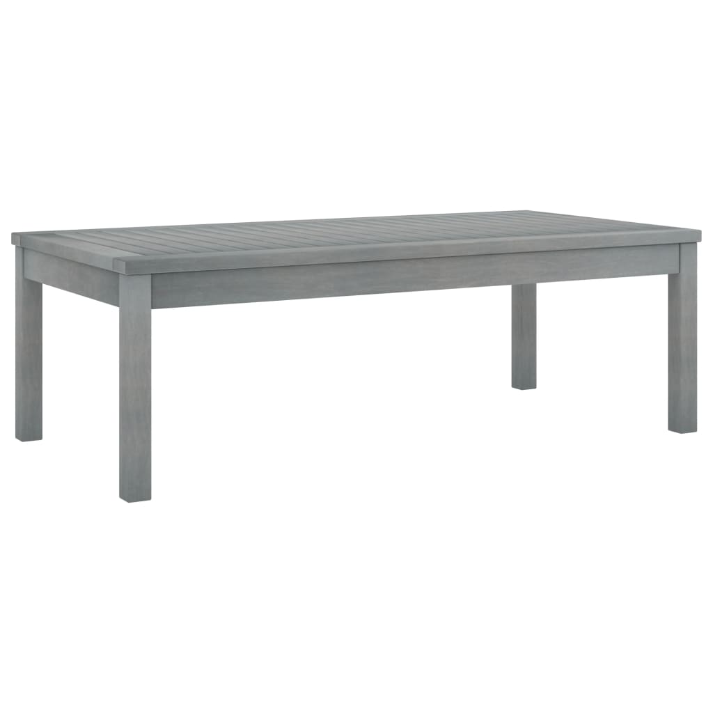 5-Delige Loungeset Met Kussens Massief Acaciahout Grijs 4x Fauteuil + Tafel