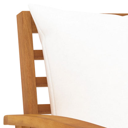 5-Delige Loungeset Met Kussens Massief Acaciahout Crème 2x Fauteuil + 2x Bank + Tafel