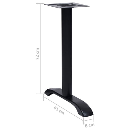 Bistrotafelpoten 2 st 61x8x72 cm gietijzer zwart