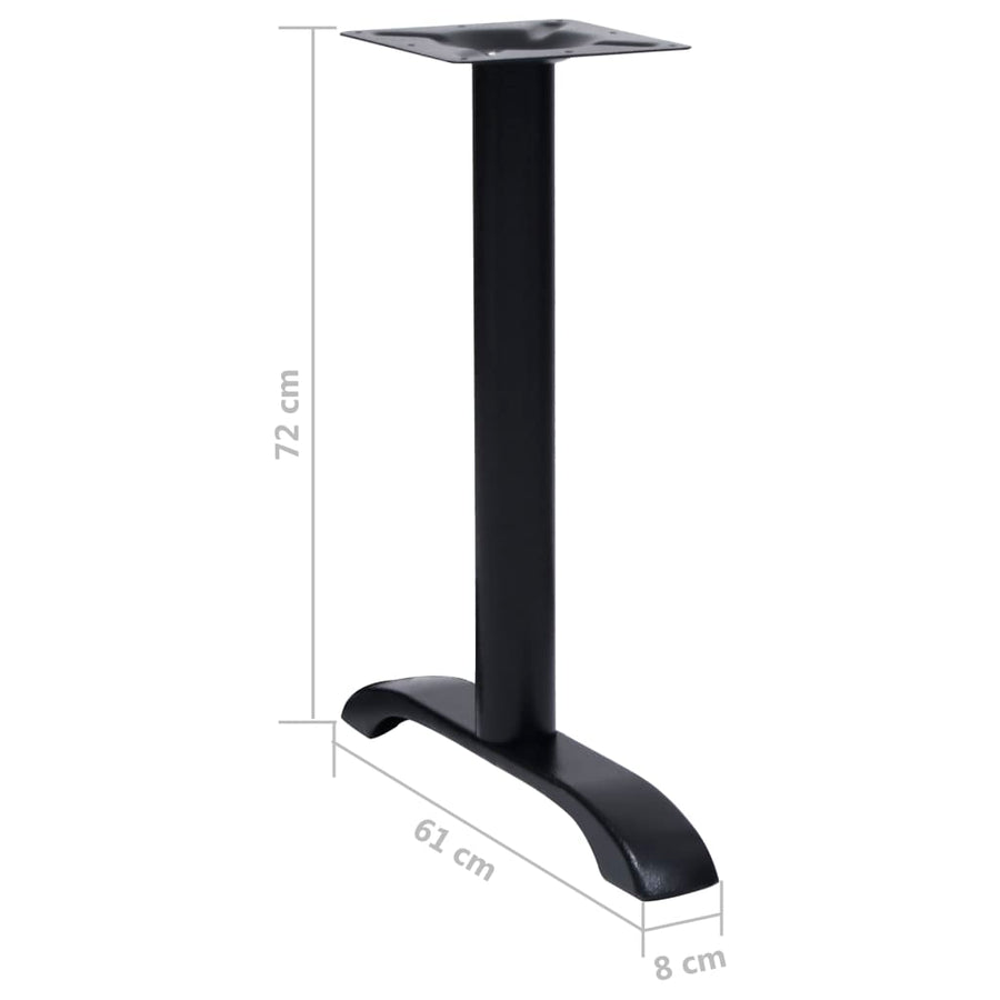 Bistrotafelpoten 2 st 61x8x72 cm gietijzer zwart