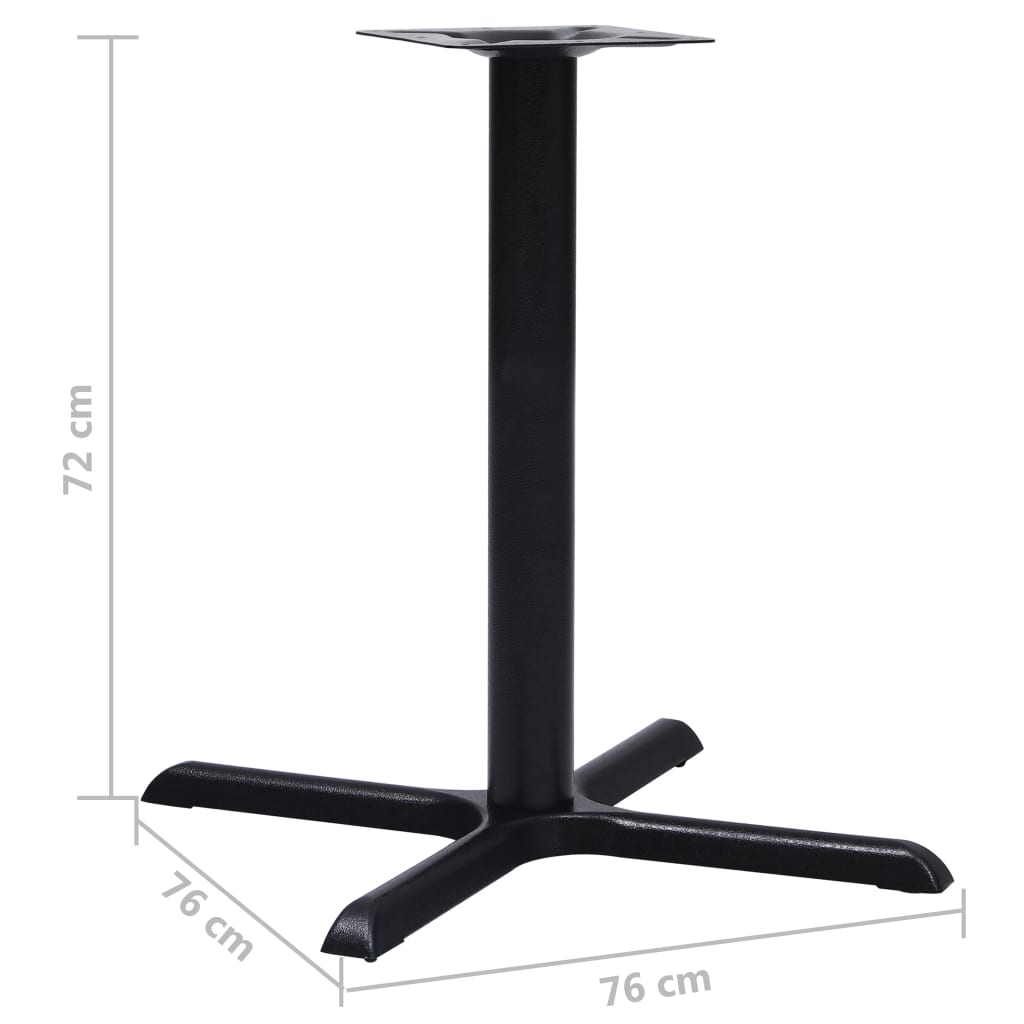 Bistrotafelpoot 76x76x72 cm gietijzer zwart
