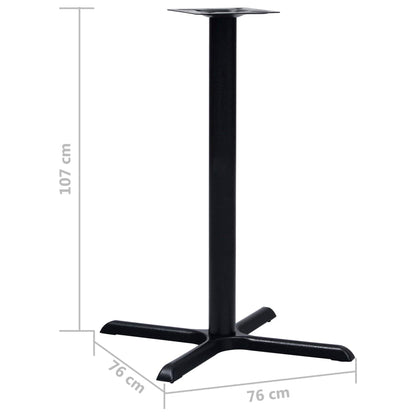 Bistrotafelpoot 76x76x107 cm gietijzer zwart