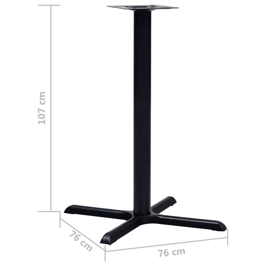 Bistrotafelpoot 76x76x107 cm gietijzer zwart