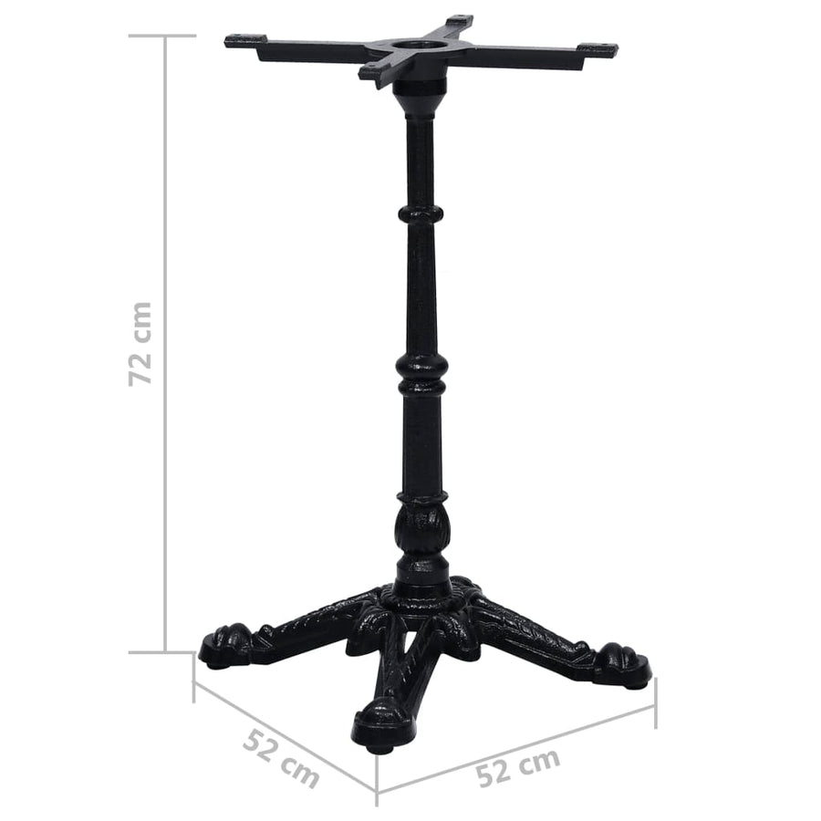 Bistrotafelpoot 52x52x72 cm gietijzer zwart