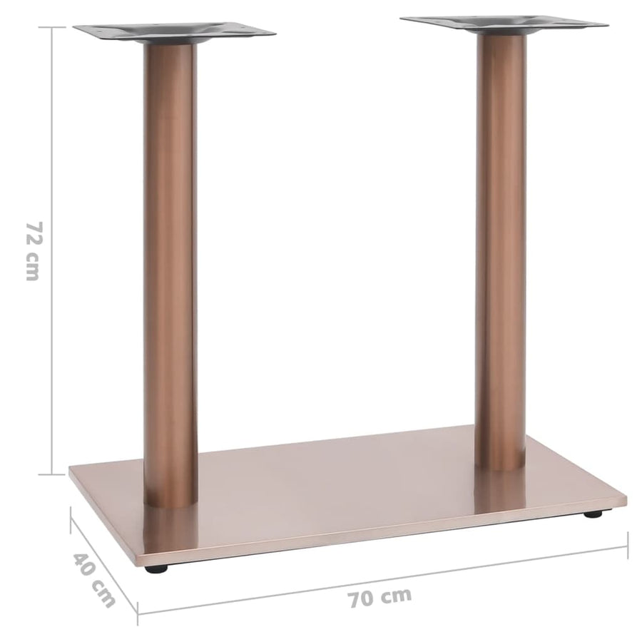 Bistrotafelpoot 70x40x72 cm roestvrij staal messingkleurig