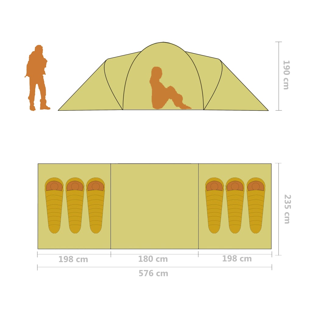 Tent 6-Persoons blauw en lichtblauw