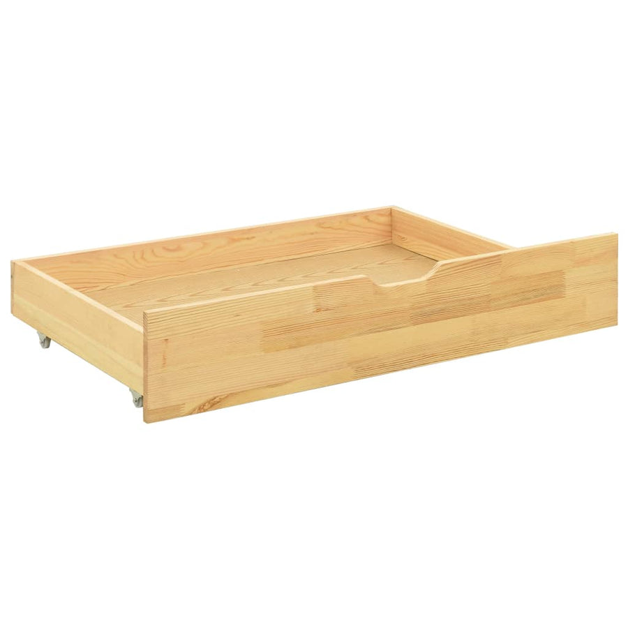 Bedframe Met 2 Lades Massief Grenenhout 90X200 Cm Bruin