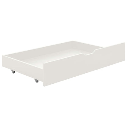 Bedframe Met 2 Lades Massief Grenenhout 90X200 Cm Wit