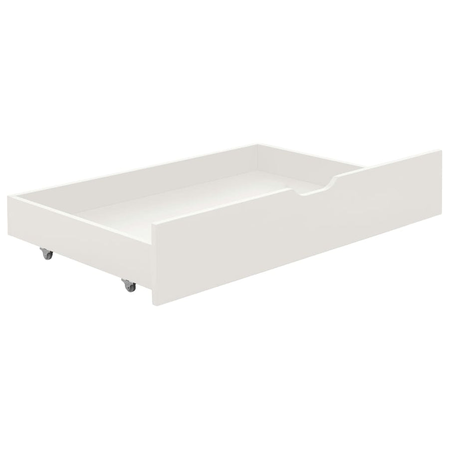 Bedframe Met 2 Lades Massief Grenenhout 90X200 Cm Wit