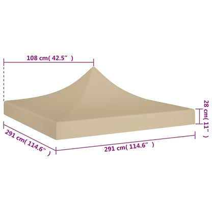 Partytentdak 270 G/M² 3 x 3 m Beige