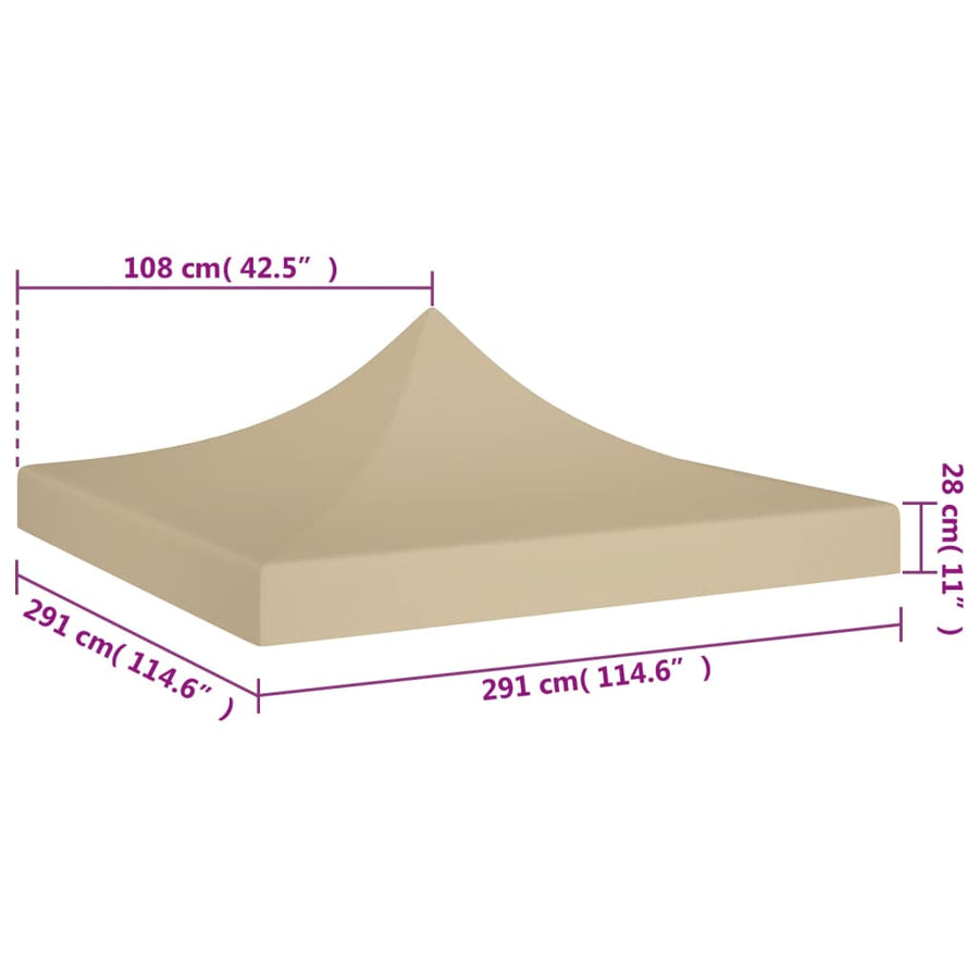 Partytentdak 270 G/M² 3 x 3 m Beige