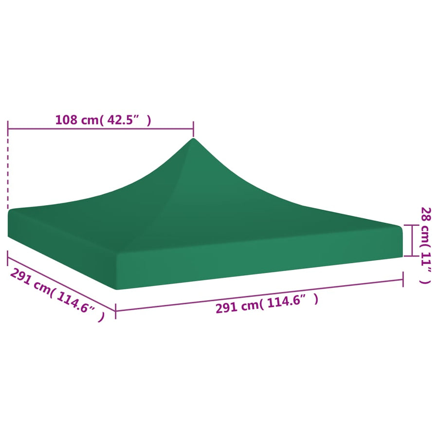 Partytentdak 270 G/M² 3 x 3 m Groen