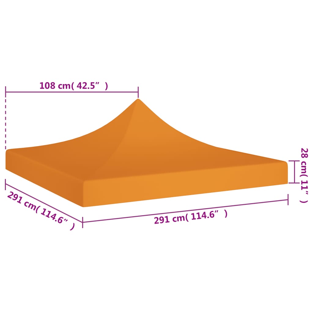 Partytentdak 270 G/M² Oranje 3 x 3 m orange