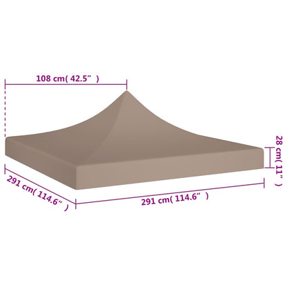 Partytentdak 270 G/M² 3 x 3 m Taupe