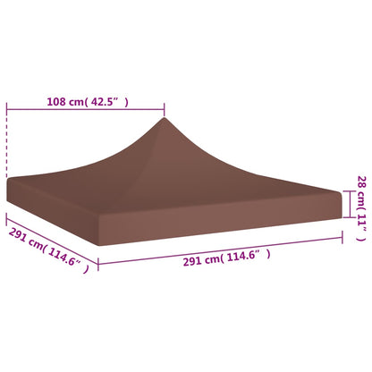 Partytentdak 270 G/M² 3 x 3 m Bruin