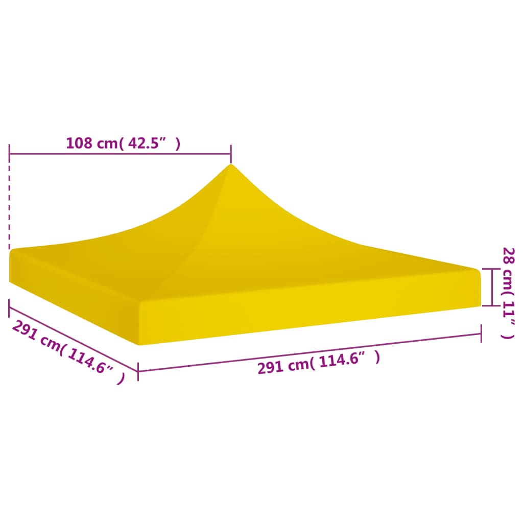 Partytentdak 270 G/M² 3 x 3 m Geel