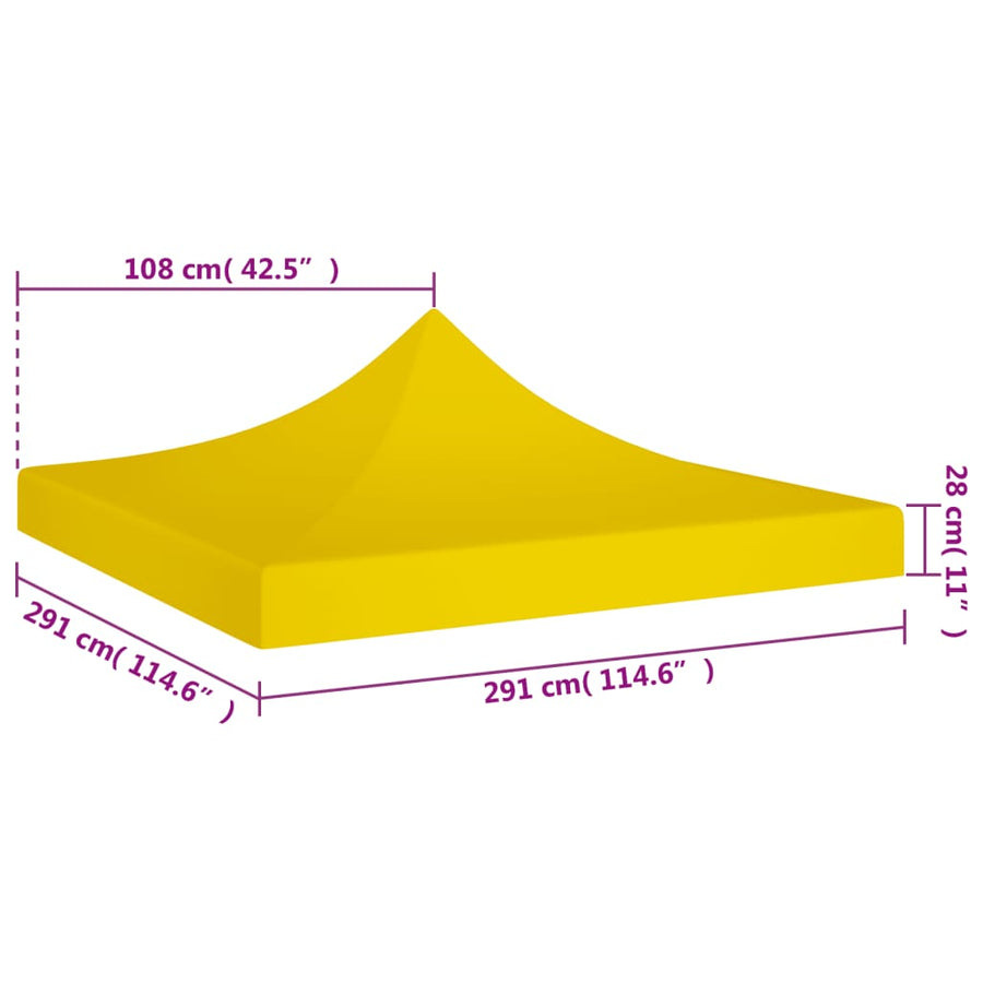 Partytentdak 270 G/M² 3 x 3 m Geel
