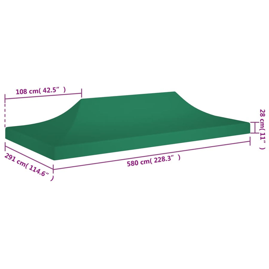 Partytentdak 270 G/M² 6 x 3 m Groen